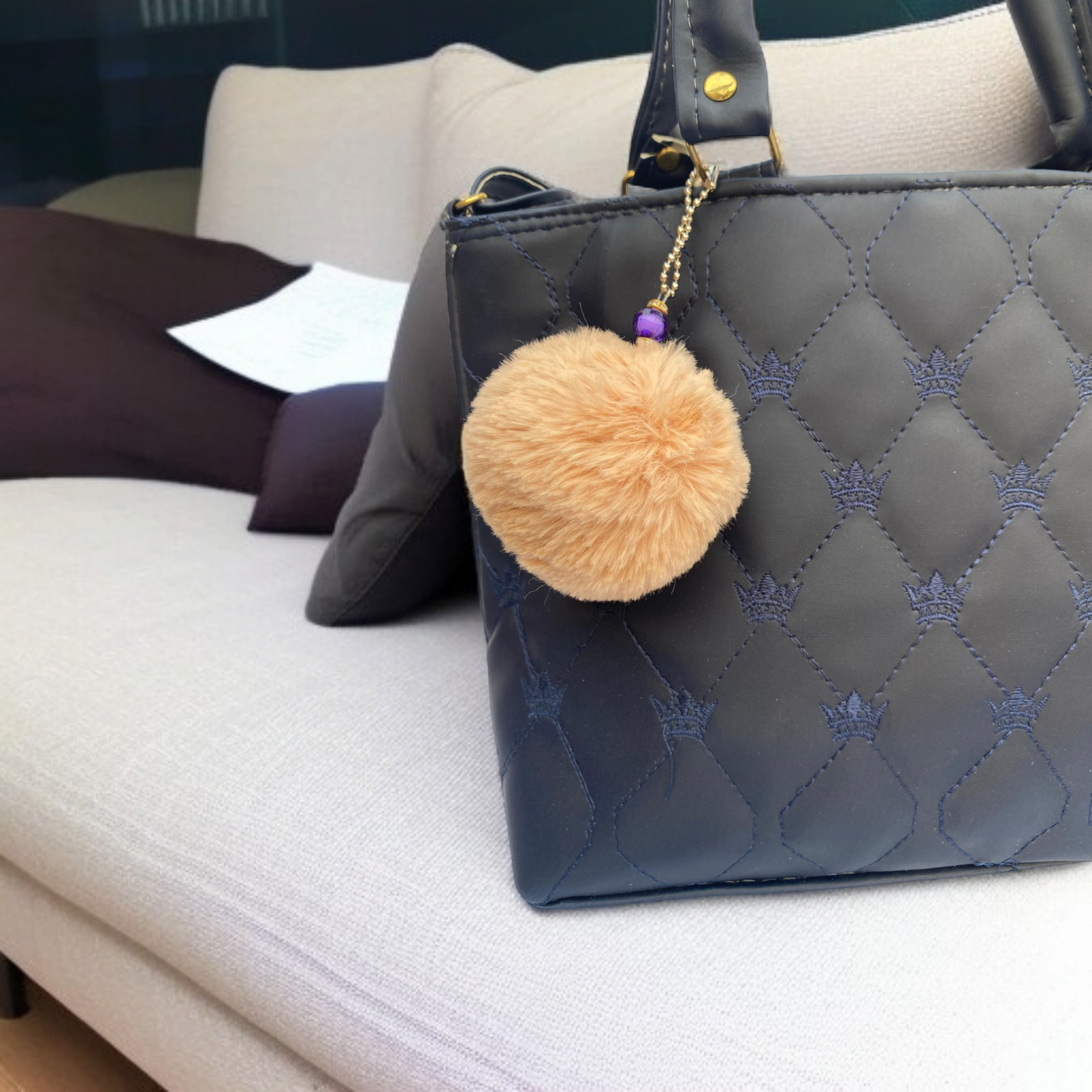 Rosy Mickey Quilt Tote Crossbody Bag