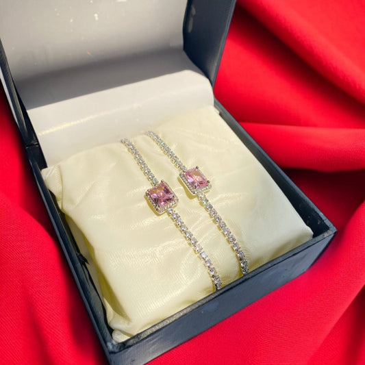 Rose Radiance Friendship Bracelet Duo